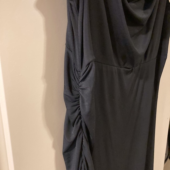 Black Draped Cocktail Dress Size 10 - Picture 4 of 5